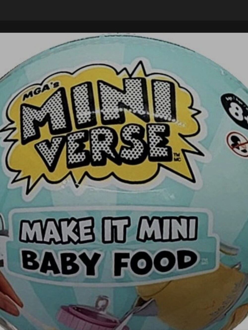 3- MINIVERSE Make It Mini Baby Food Toy - Aqua Collectible